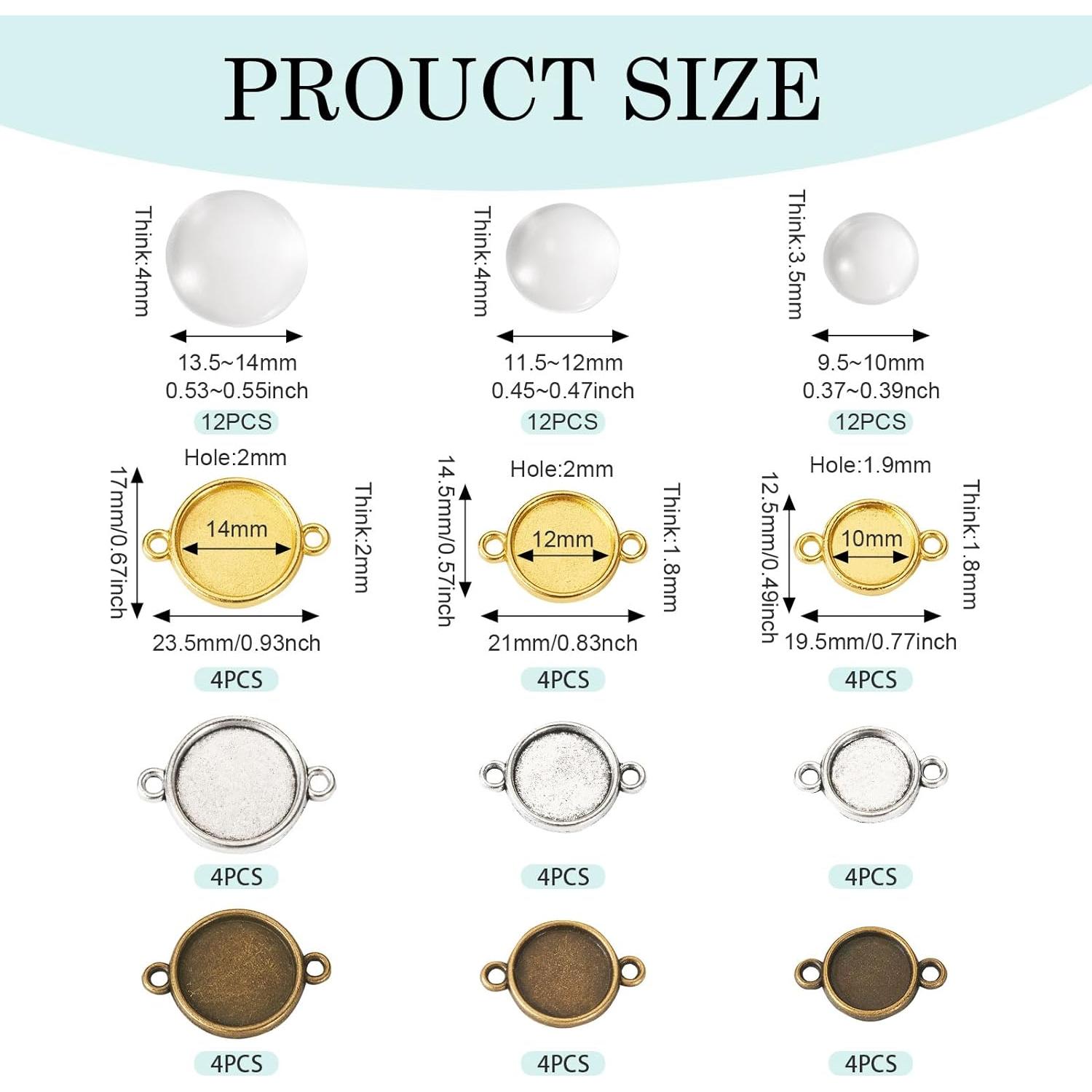 Set de Bandejas de Cabochón y Domos Transparentes Bestewelry