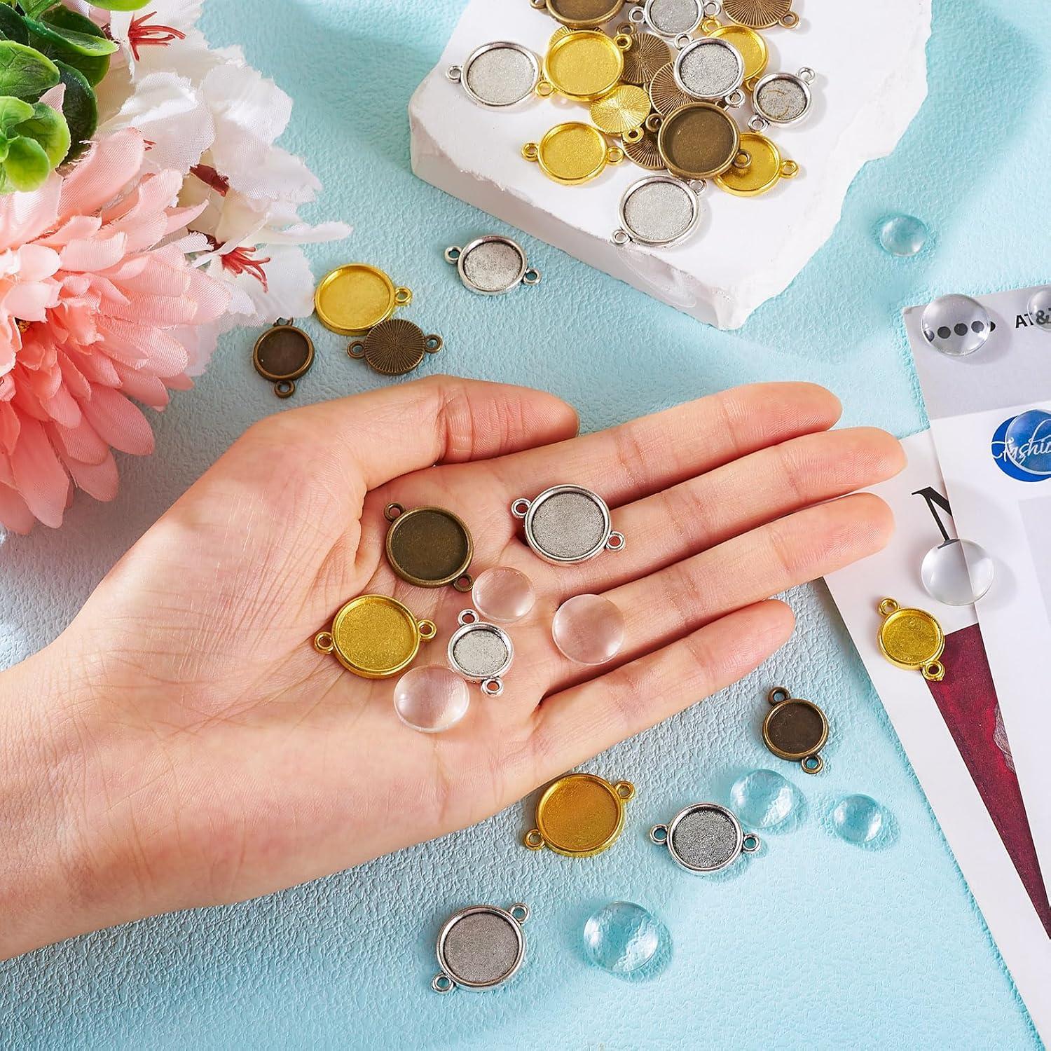 Set de Bandejas de Cabochón y Domos Transparentes Bestewelry