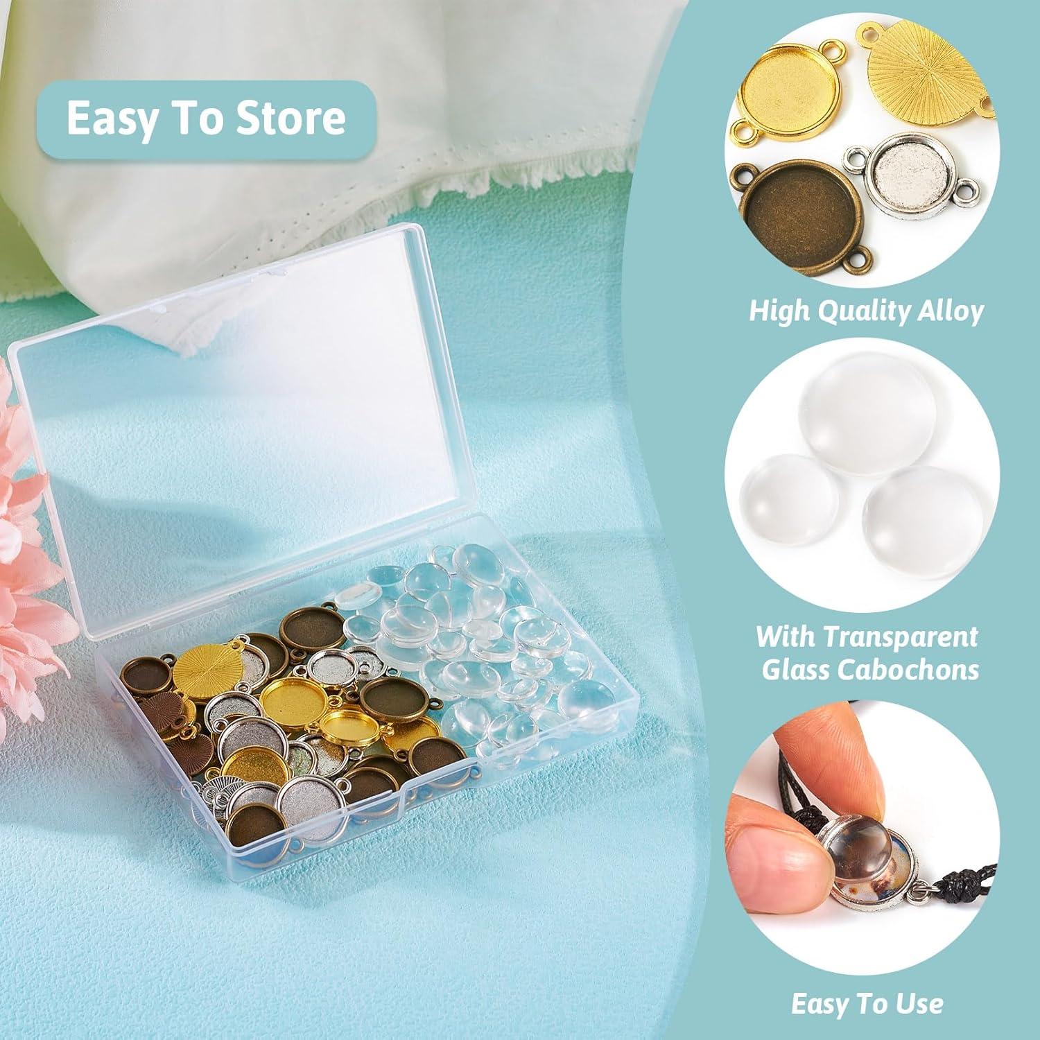 Set de Bandejas de Cabochón y Domos Transparentes Bestewelry