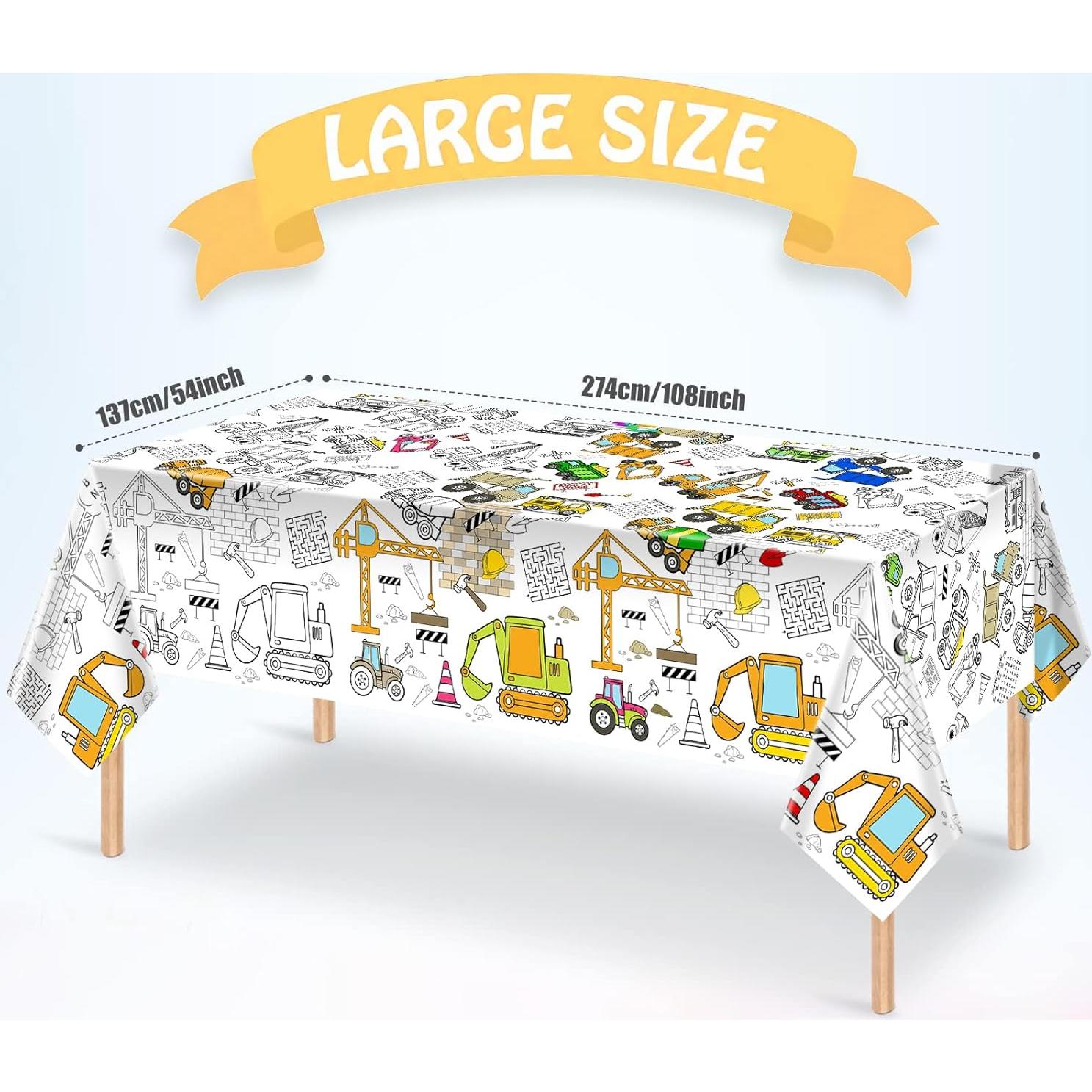Mantel para Colorear PartyGarden 137x274 cm Tema Construcción