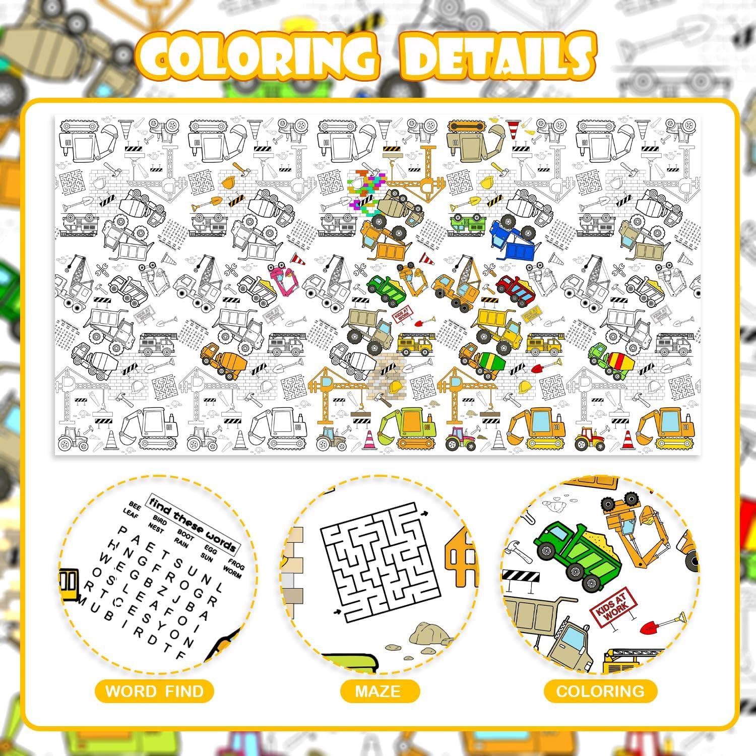 Mantel para Colorear PartyGarden 137x274 cm Tema Construcción