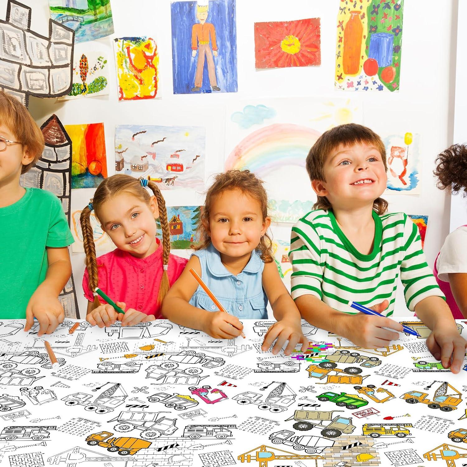 Mantel para Colorear PartyGarden 137x274 cm Tema Construcción