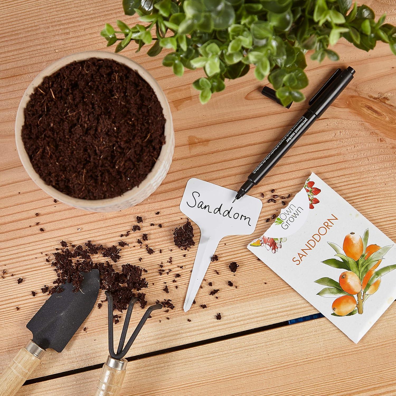 120 Etiquetas de Jardinería OwnGrown + Bolígrafo Resistente