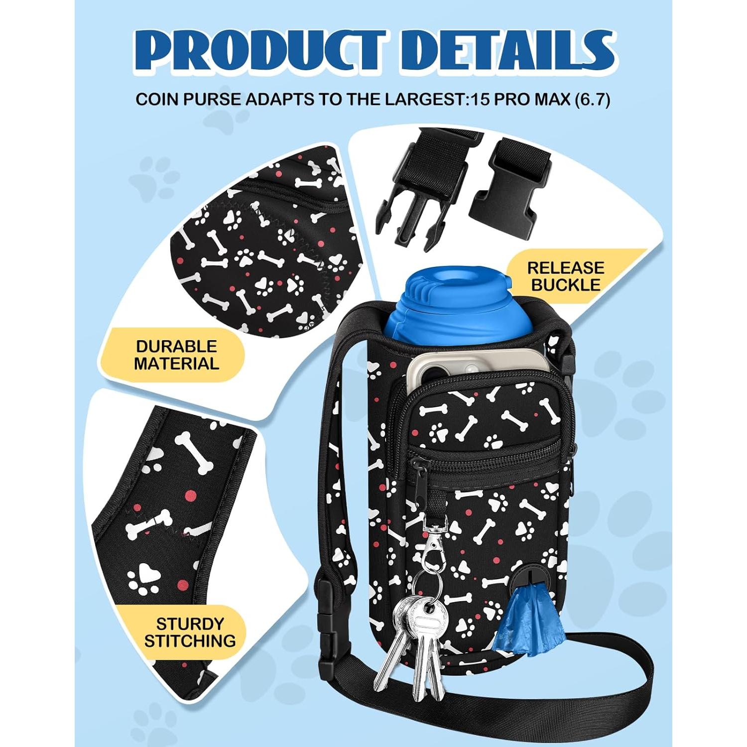 Bolsa Portátil para Botella de Agua Toykee 0.8L con Bolsillo