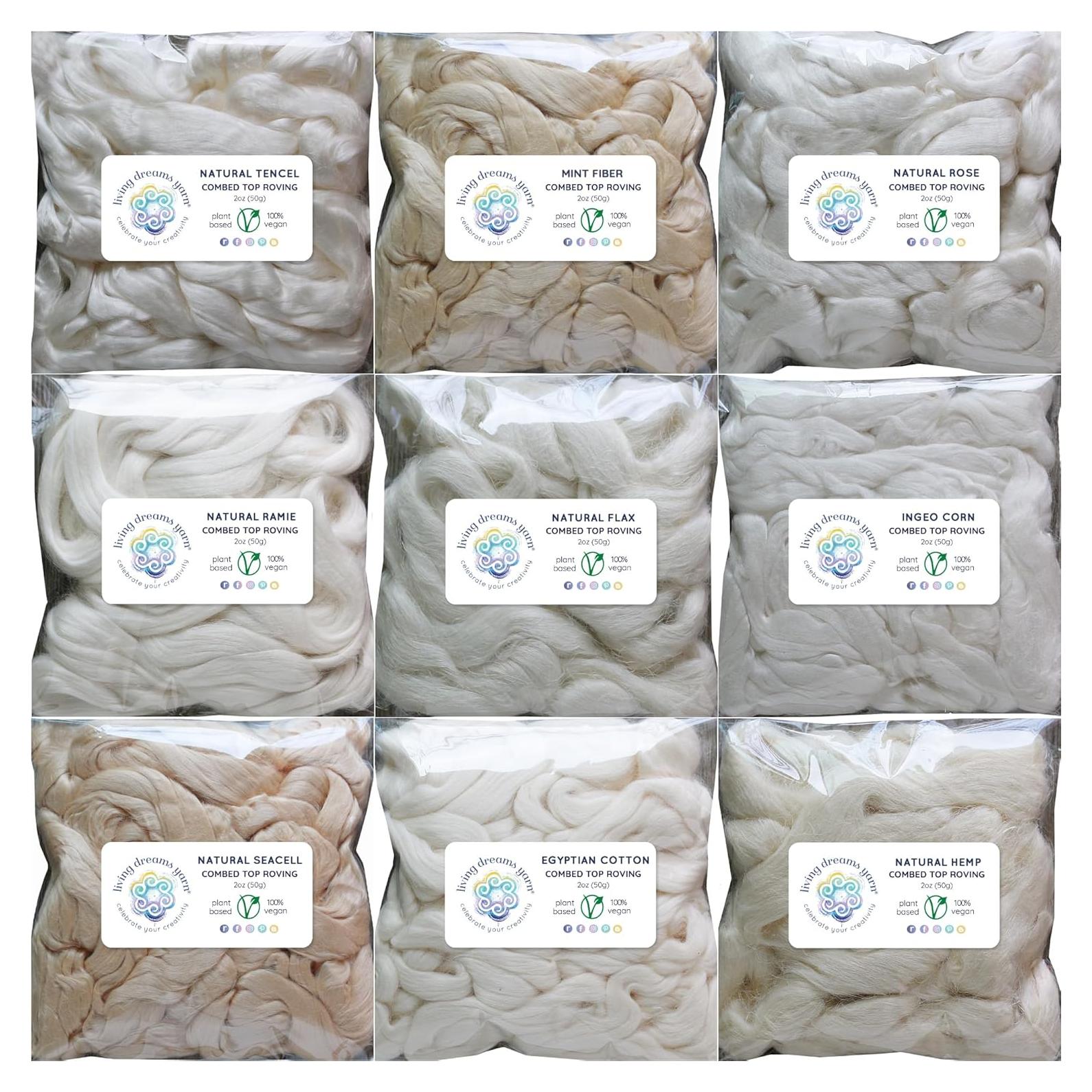 Fibras Vegetales Veganas Living Dreams 500g para Hilar y Teñir