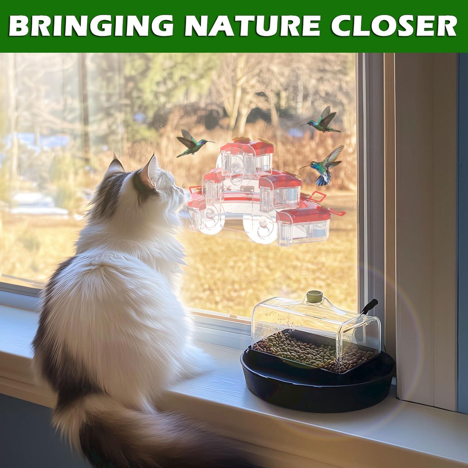 Alimentador de Colibríes Birdream Ventana 9 Puertos 0.26L Rojo