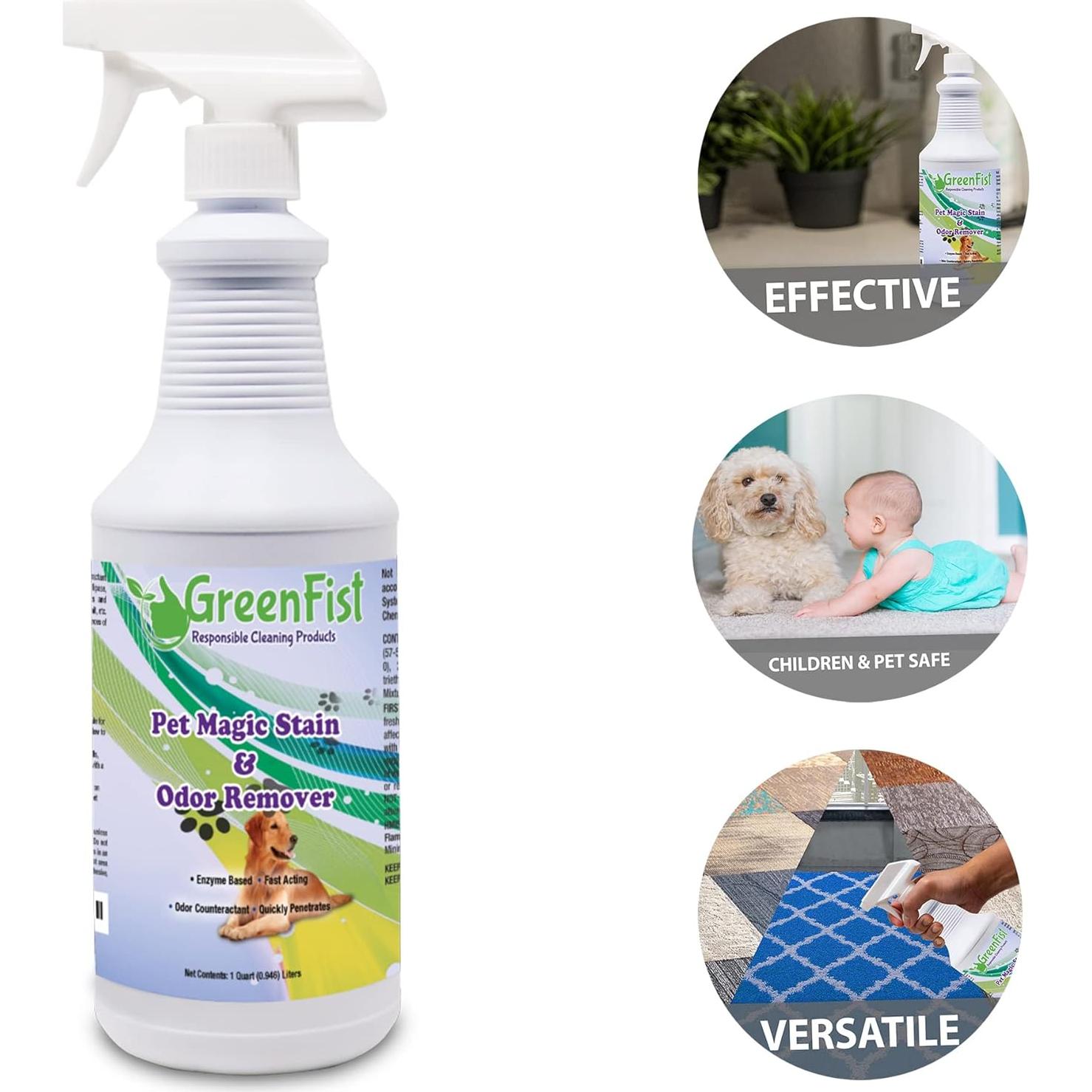 Removedor de Manchas y Olores GreenFist 32 oz para Mascotas