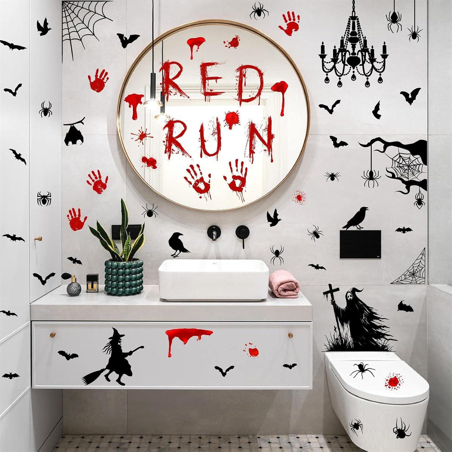 Calcomanías de Ventana Halloween Lamkidle 28x28 cm Sangre