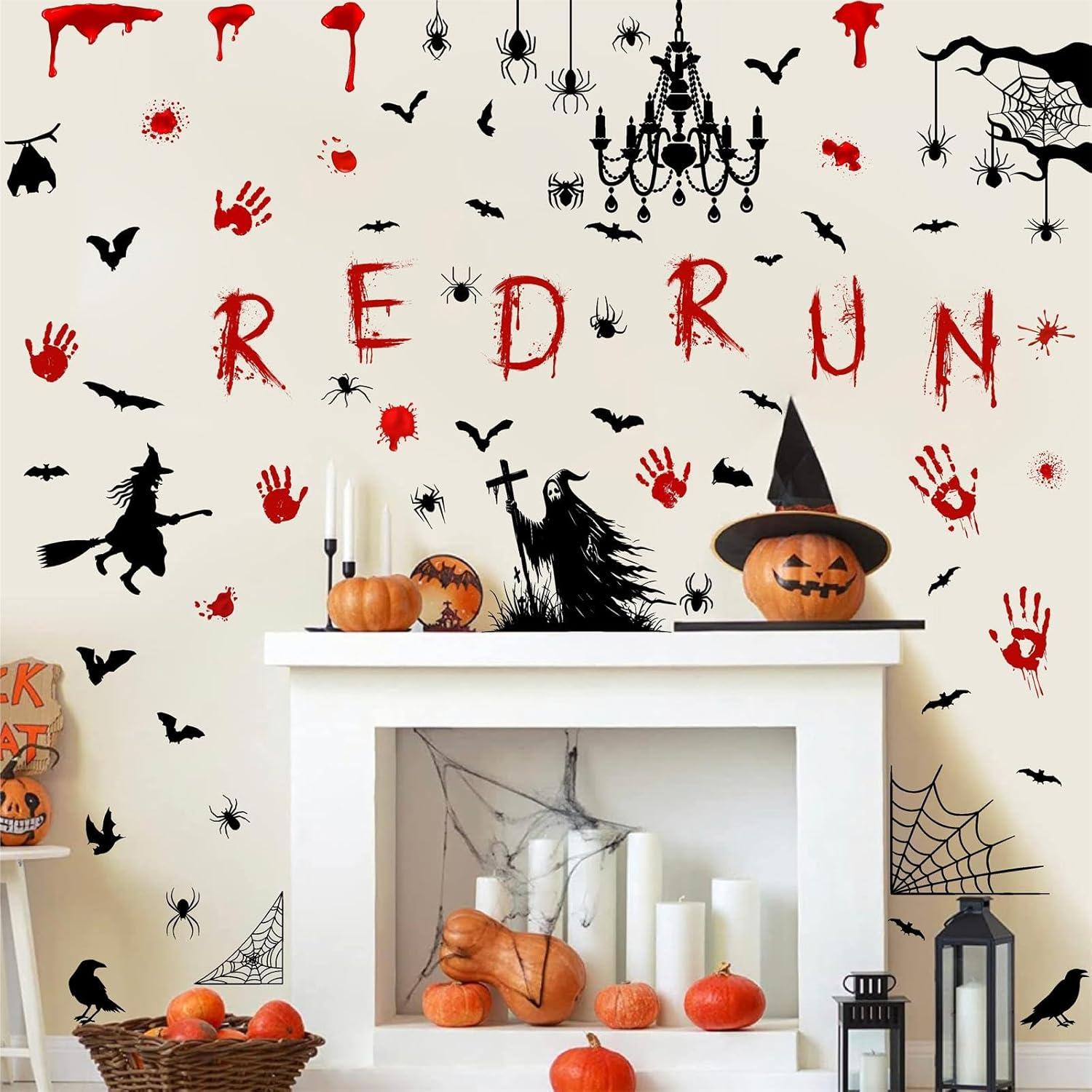 Calcomanías de Ventana Halloween Lamkidle 28x28 cm Sangre