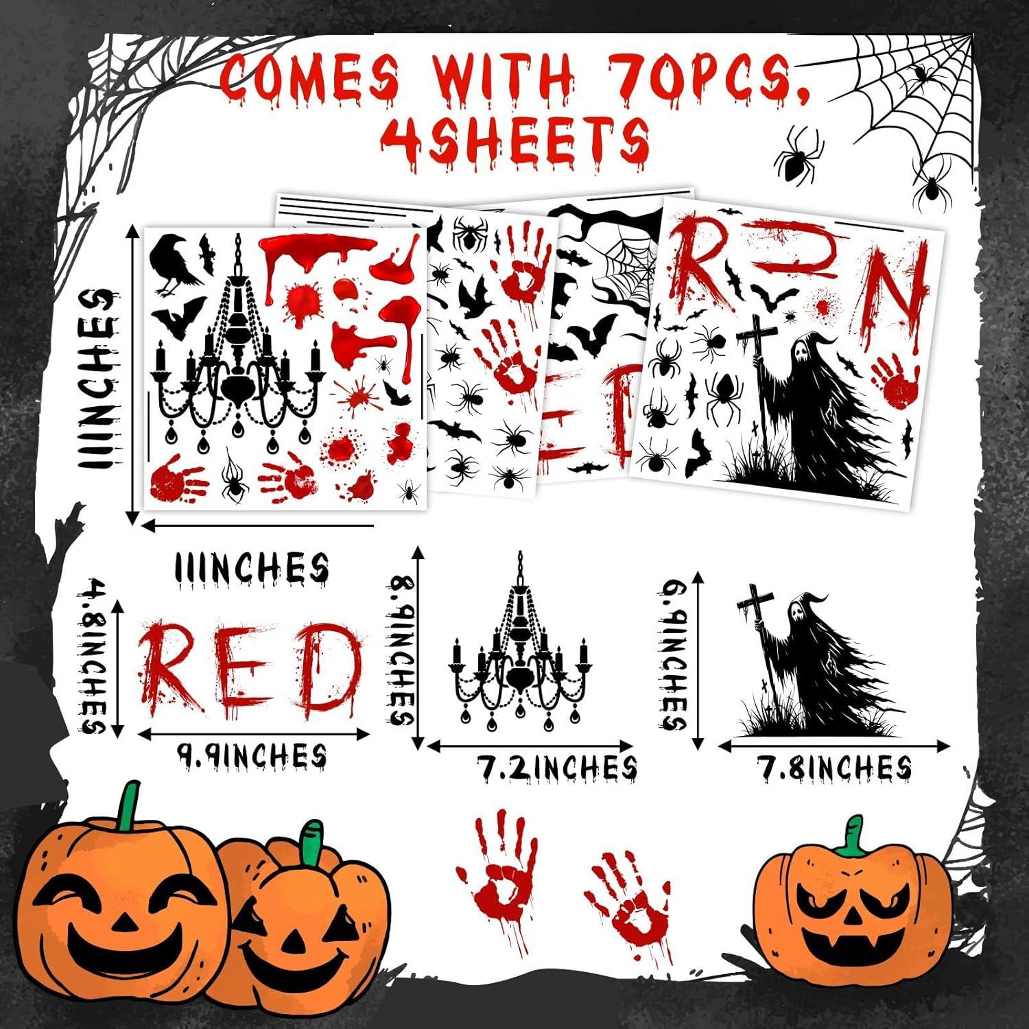 Calcomanías de Ventana Halloween Lamkidle 28x28 cm Sangre