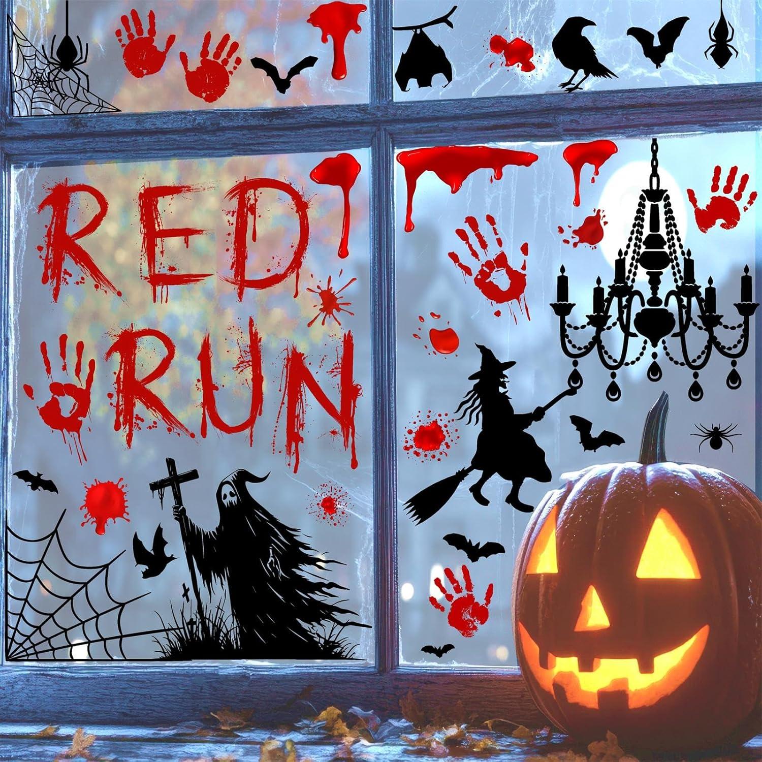 Calcomanías de Ventana Halloween Lamkidle 28x28 cm Sangre