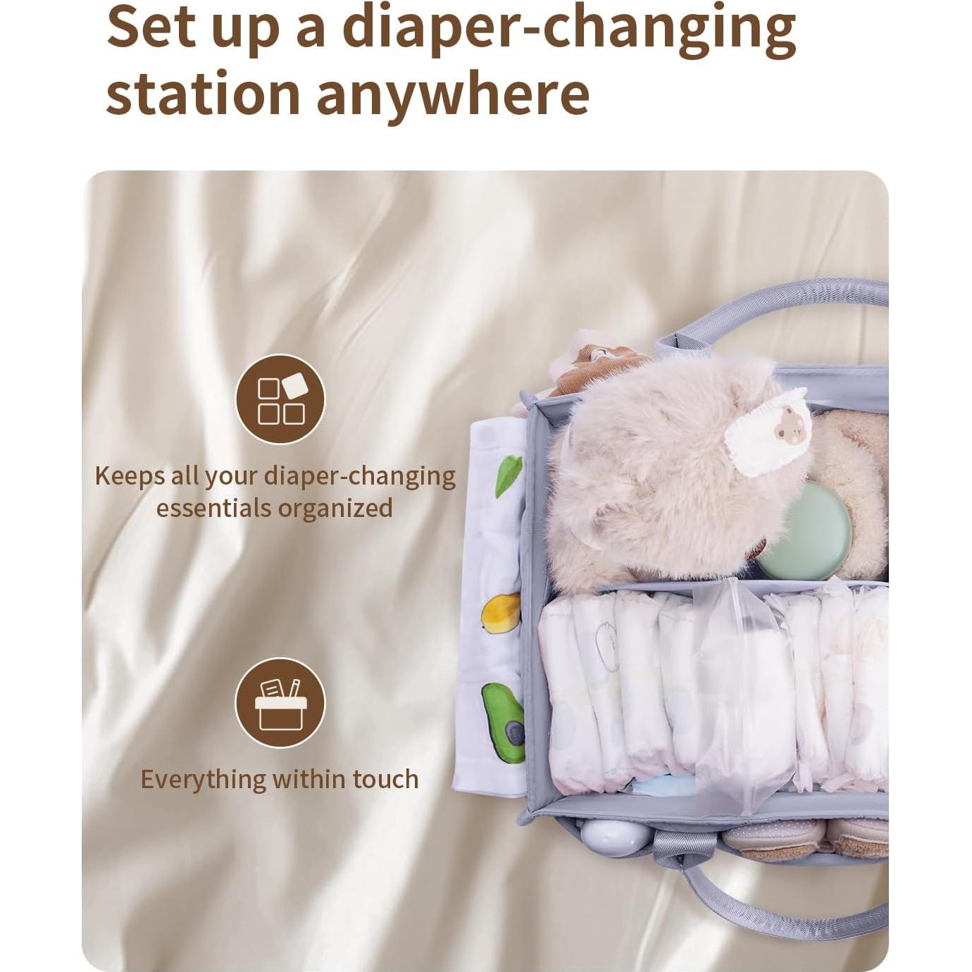 Organizador de Pañales CEI-CEI Grande Gris Plegable con Asas