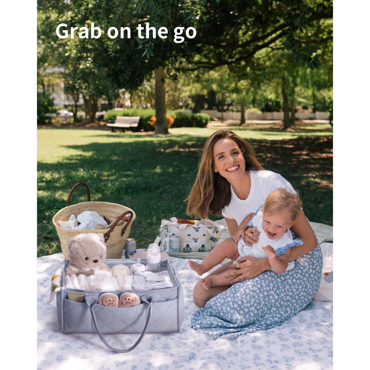 Organizador de Pañales CEI-CEI Grande Gris Plegable con Asas