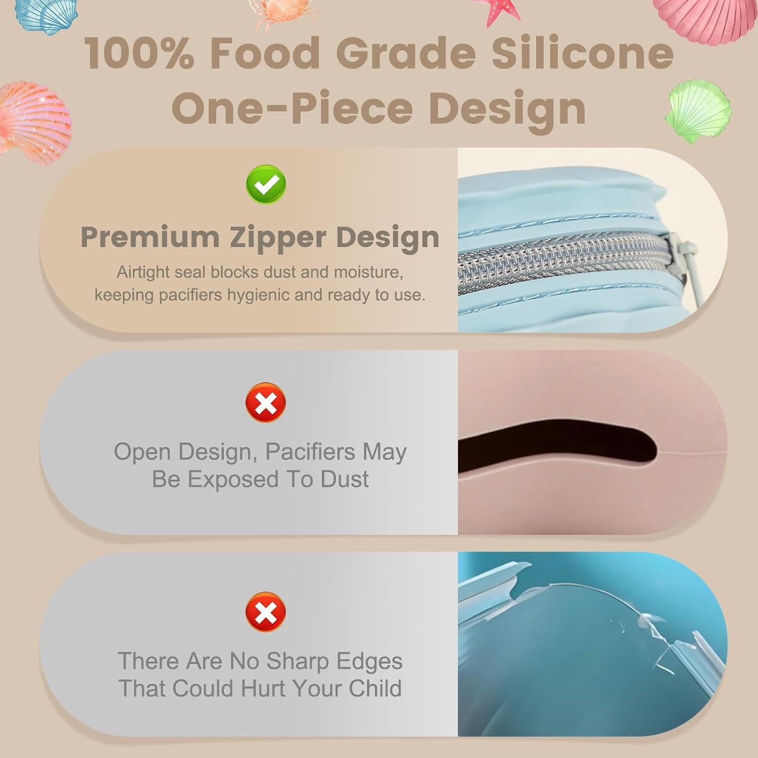 Estuche para Chupete Lovbaby Silicona 100% Libre BPA 2 Unidades