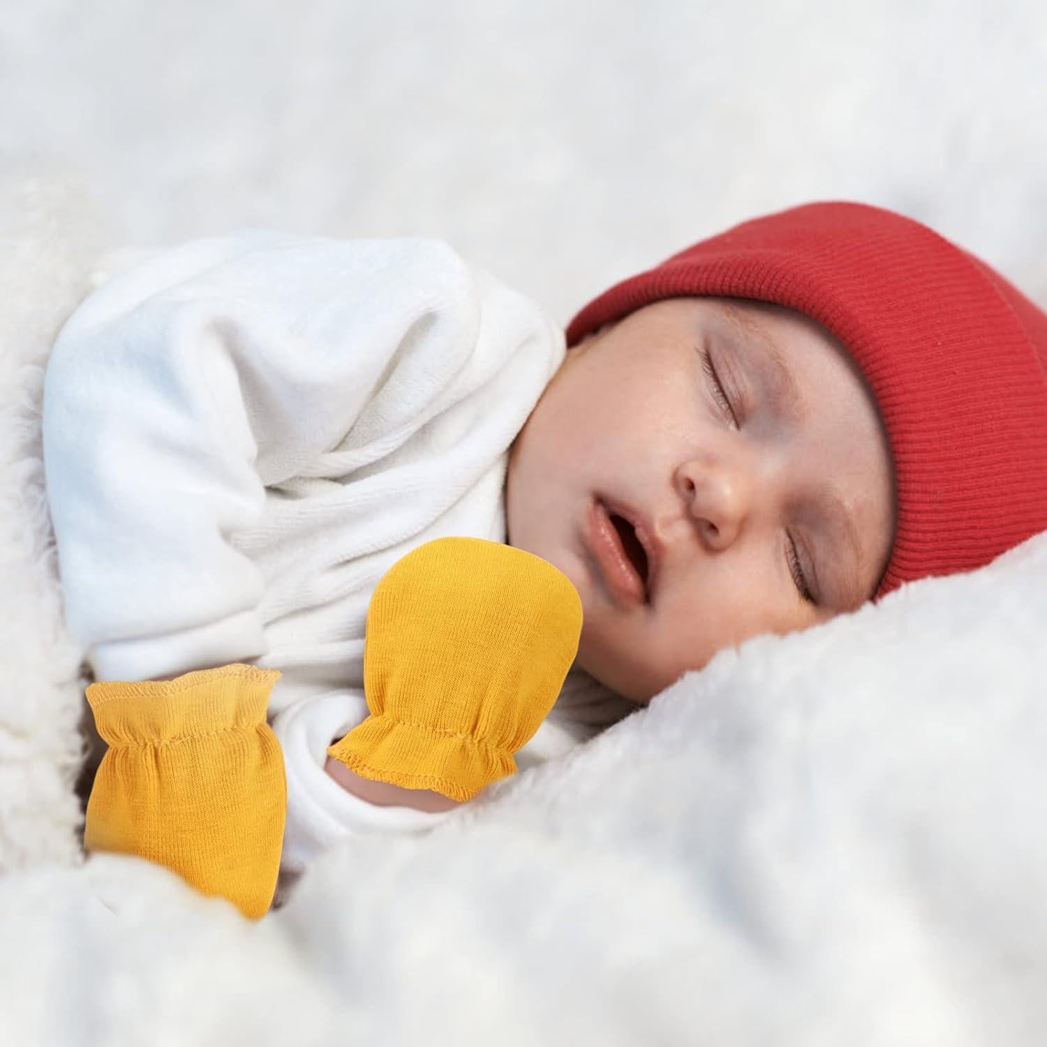 Manoplas para Bebés Recién Nacidos AQOKKA Algodón Orgánico 0-6 Meses