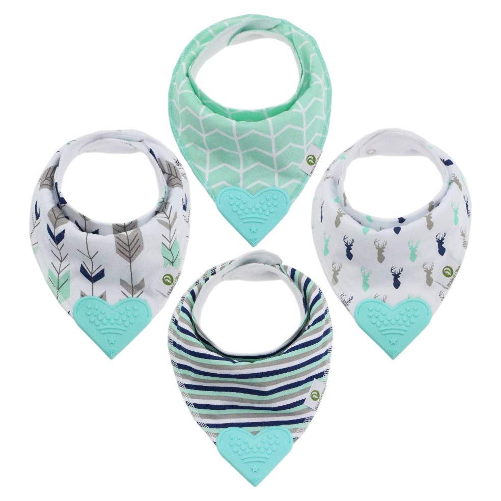 Set de 4 Baberos de Bandana para Bebés Pickle & Olive - Ciervo Azul