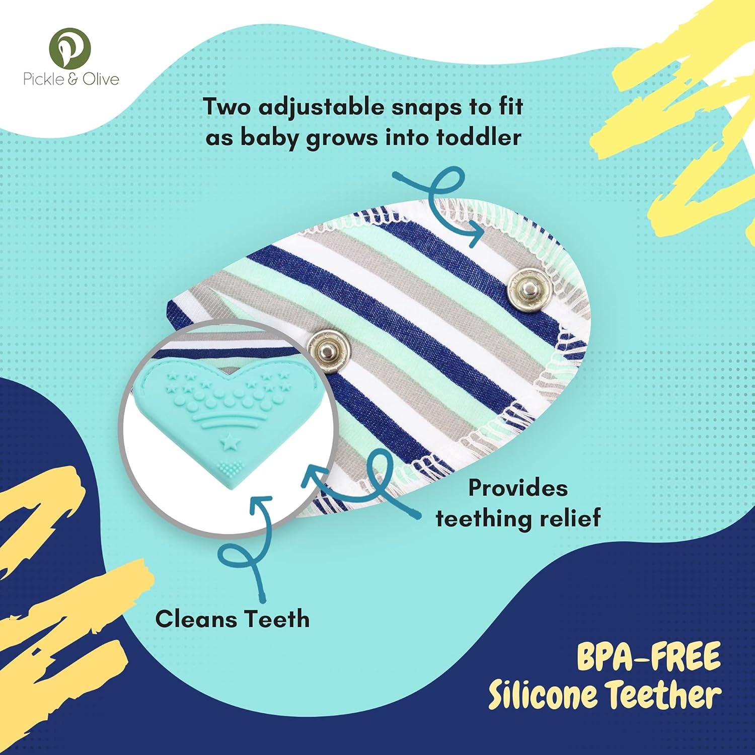 Set de 4 Baberos de Bandana para Bebés Pickle & Olive - Ciervo Azul