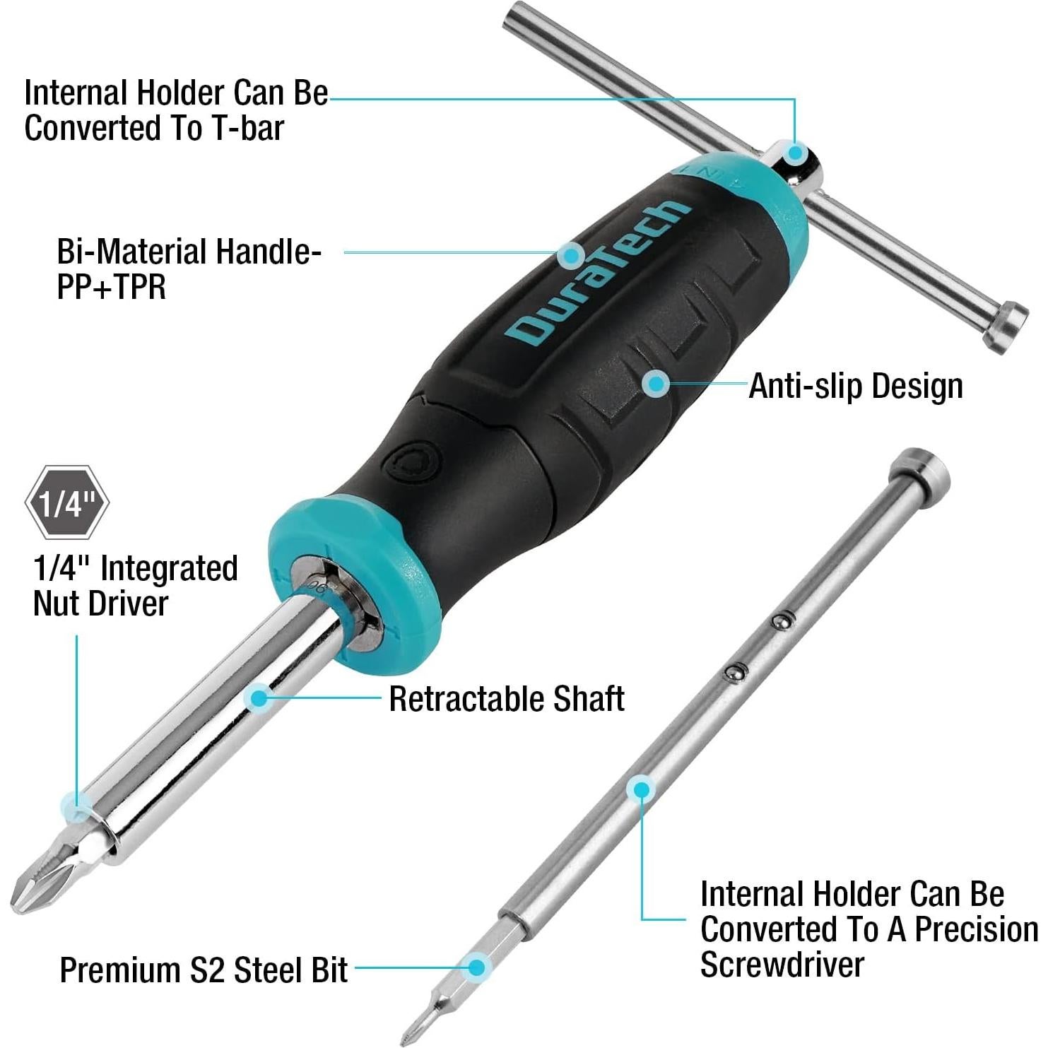Juego de Destornilladores 18 en 1 DURATECH - Precisión y Ergonomía