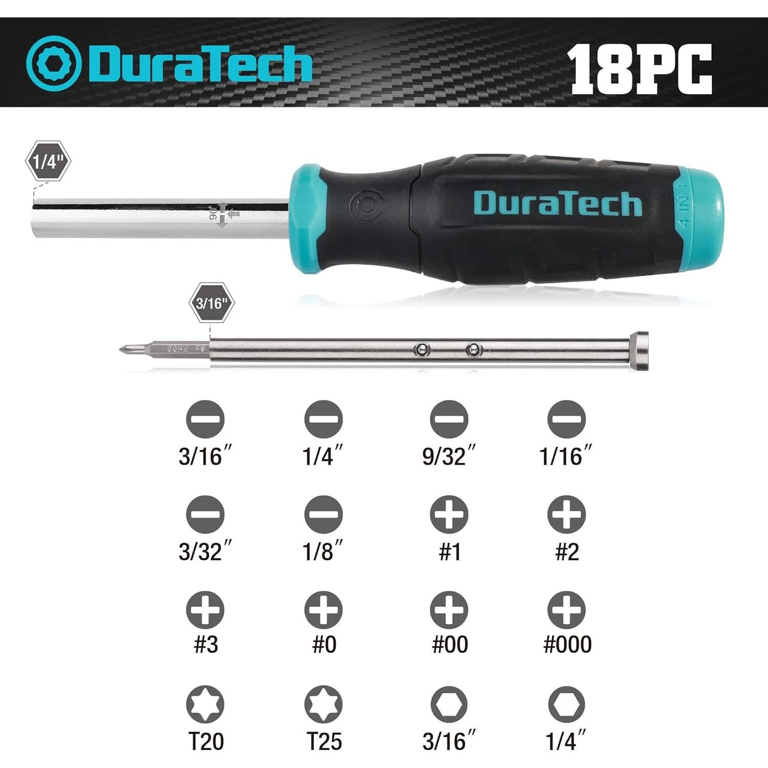 Juego de Destornilladores 18 en 1 DURATECH - Precisión y Ergonomía