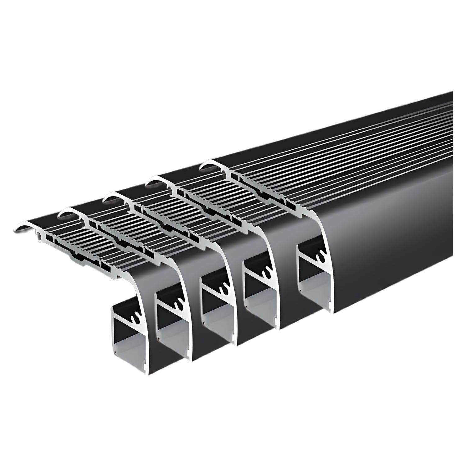 5 Pack Perfil de Aluminio LED Antideslizante ZHAOLIGH 1M Negro