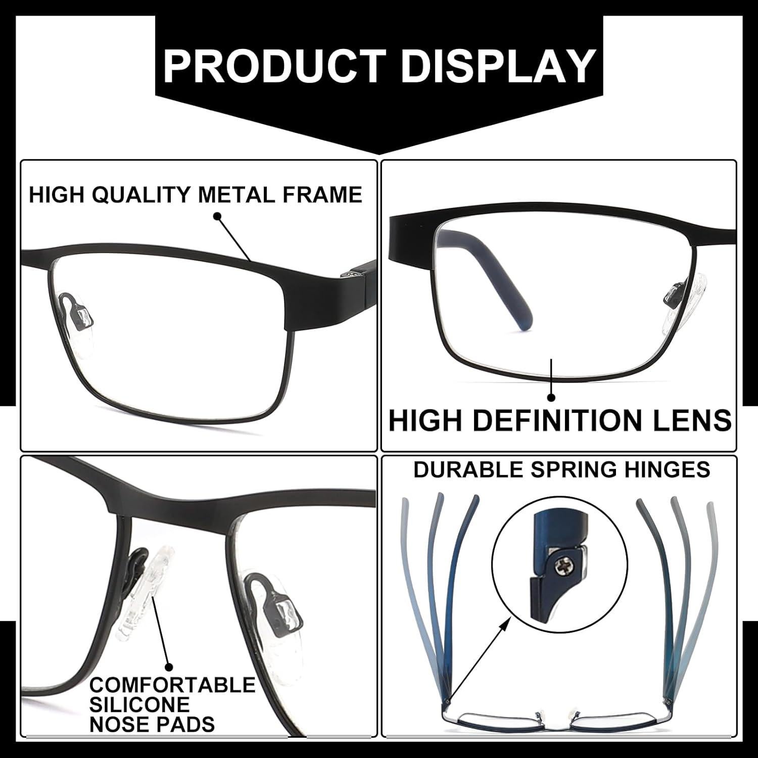 Paquete de 5 Gafas de Lectura RDGNBU para Hombres con Filtro UV400