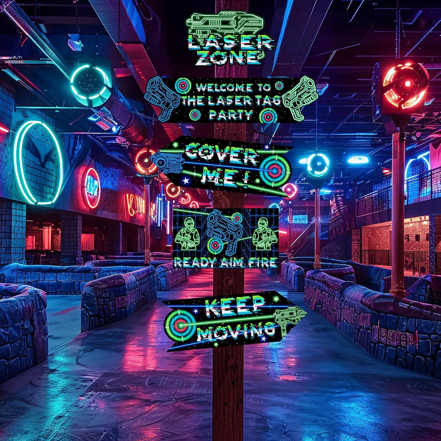 Carteles Direccionales de Fiesta Laser Tag 20 Piezas SamPartyShop