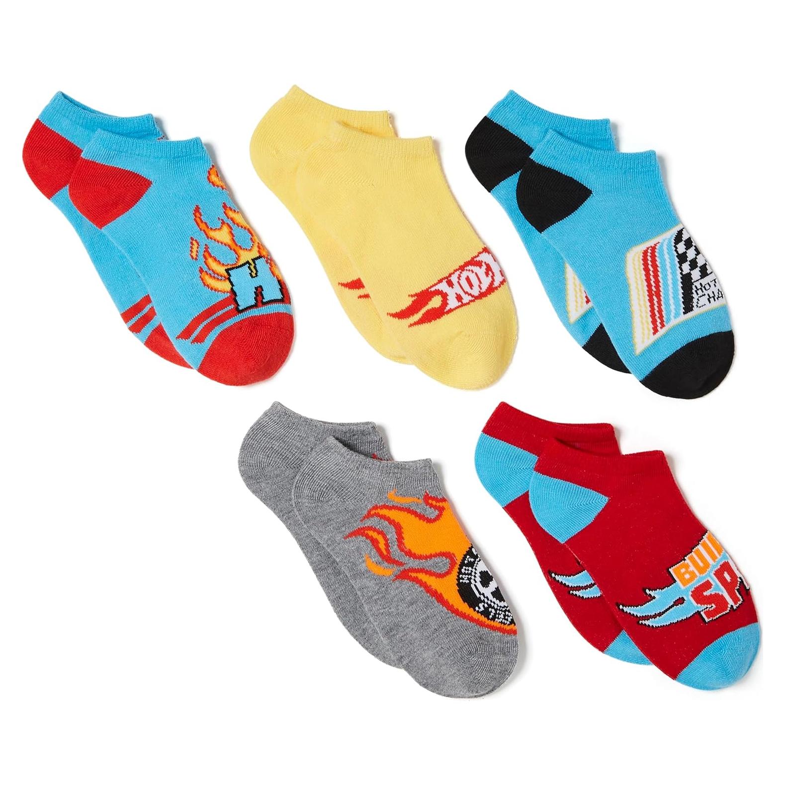 Paquete de 5 calcetines tobilleros Hot Wheels para niños