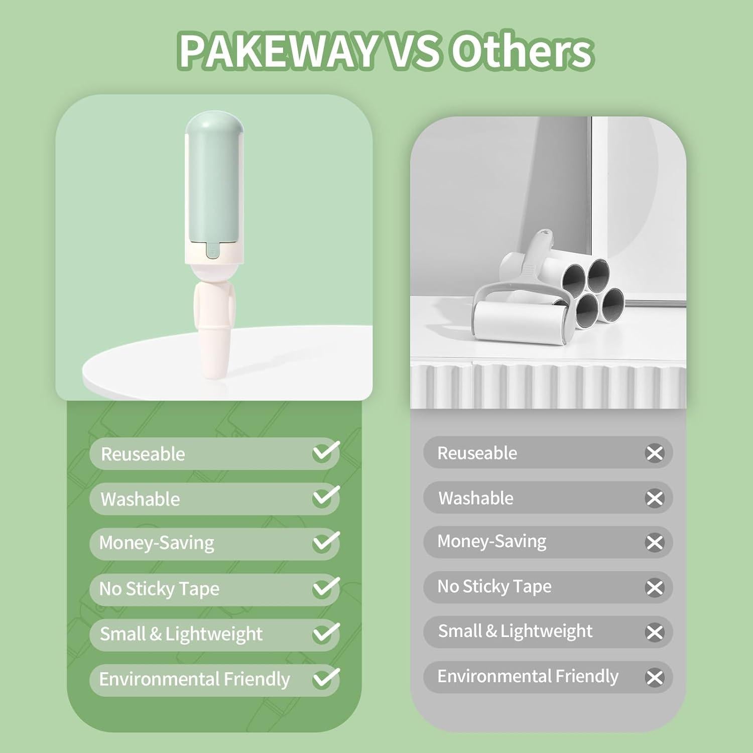 Removedor de Pelo de Mascotas PAKEWAY 2 Pack Reutilizable