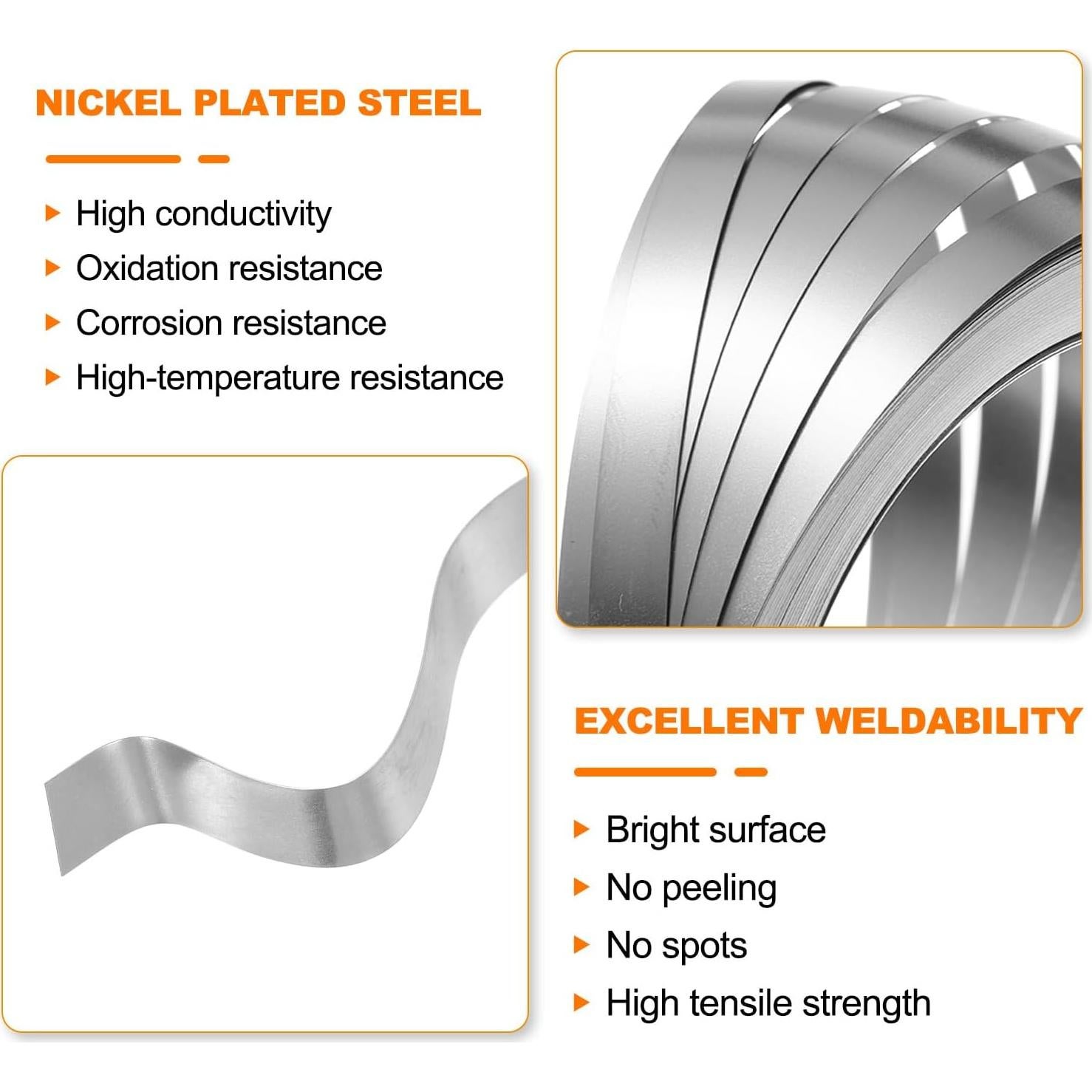 Tira de Níquel 0.1mm x 8mm HARFINGTON 3m para Baterías