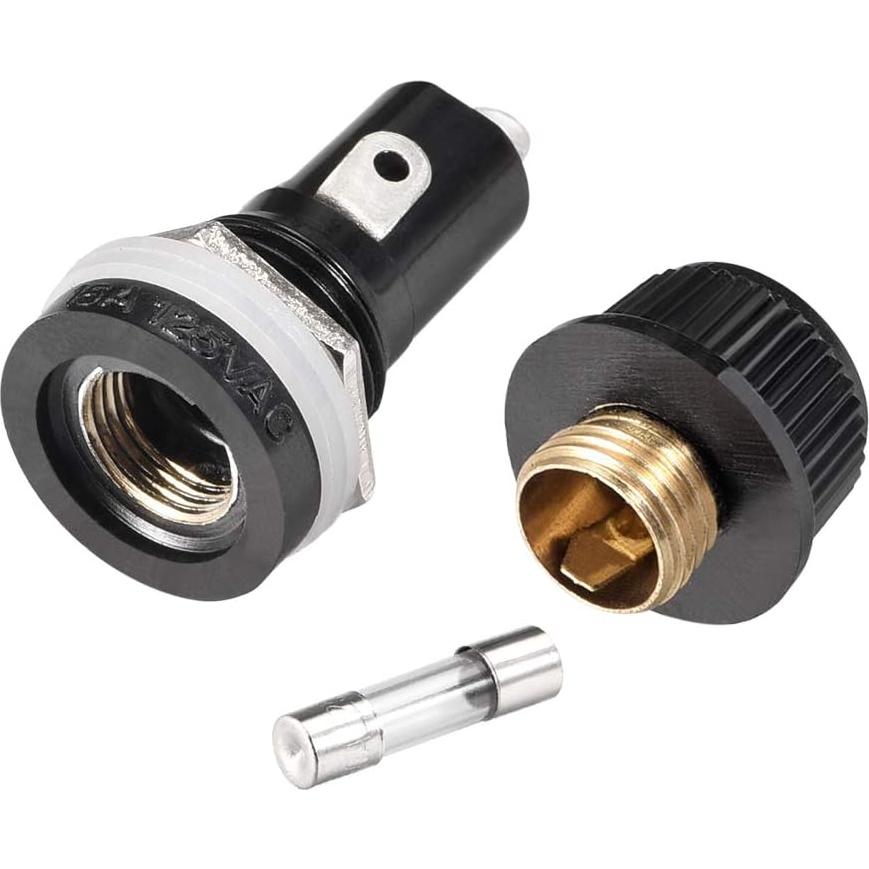 Portafusible Montado en Panel uxcell AC 250V 10A 2Pcs