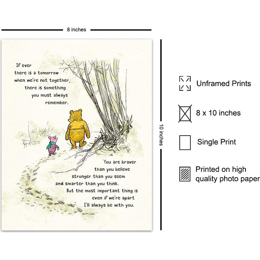 Arte de Pared Winnie - Decoración Infantil - 8x10 y 11x14 cm