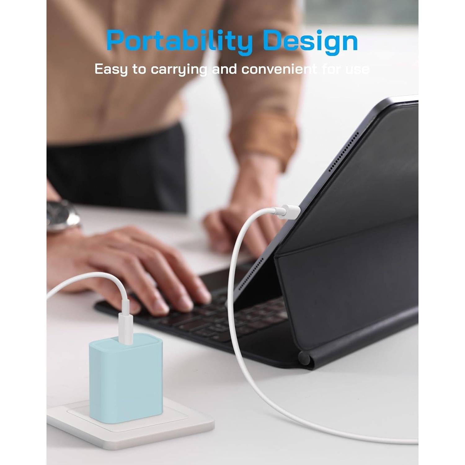 Paquete de 3 Cargadores Rápidos 20W USB-C Azul para iPhone 15/16