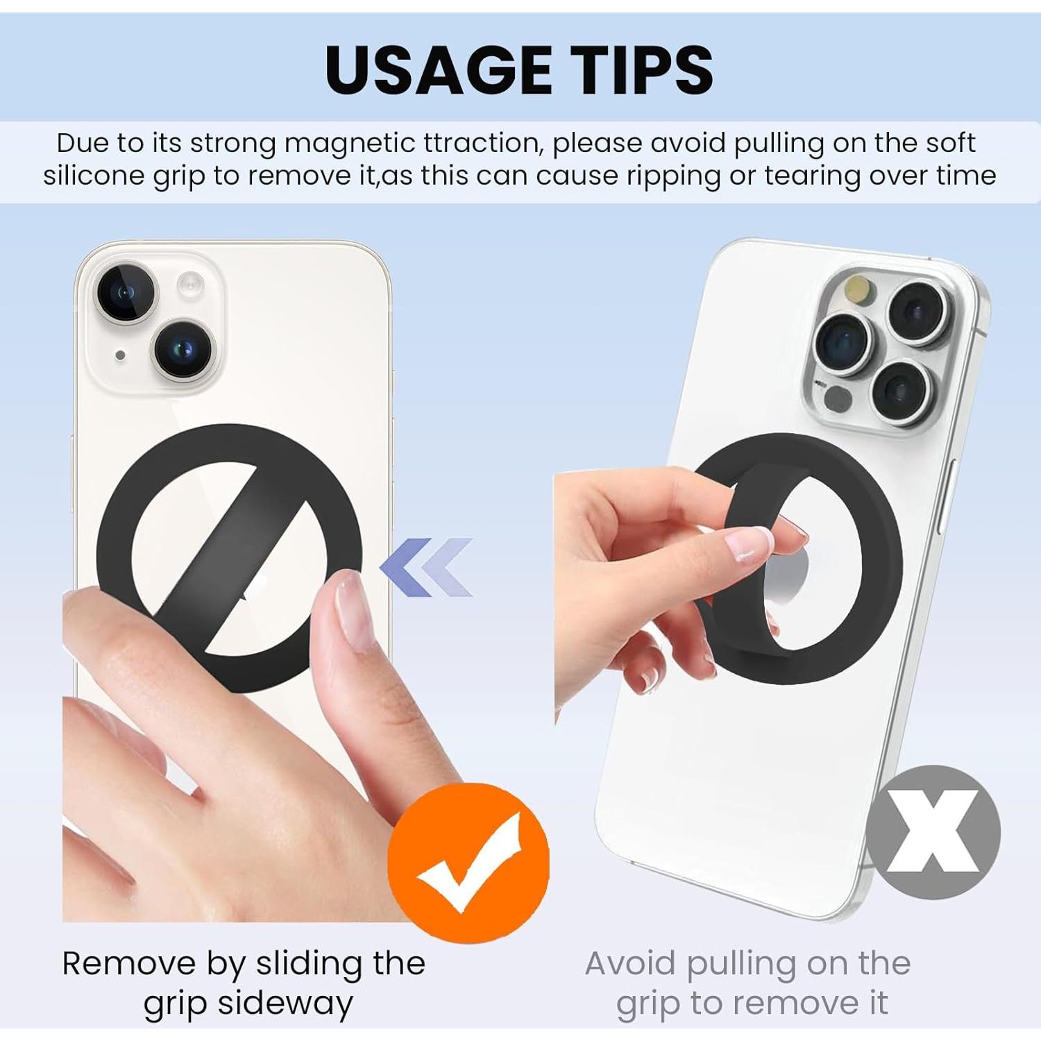 Soporte Magnético para Teléfono STEZHOU con Anillo de Silicona Negro