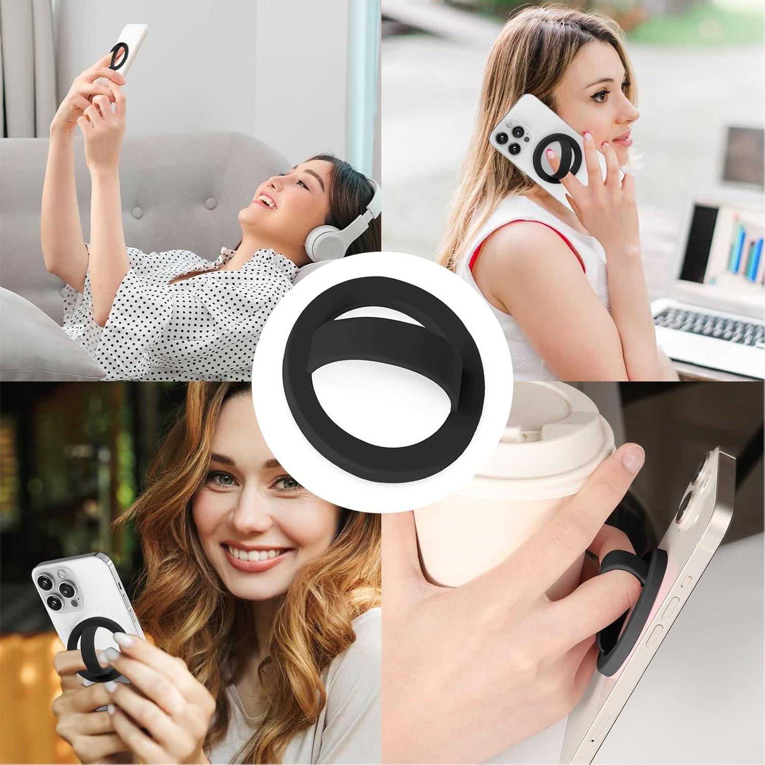 Soporte Magnético para Teléfono STEZHOU con Anillo de Silicona Negro