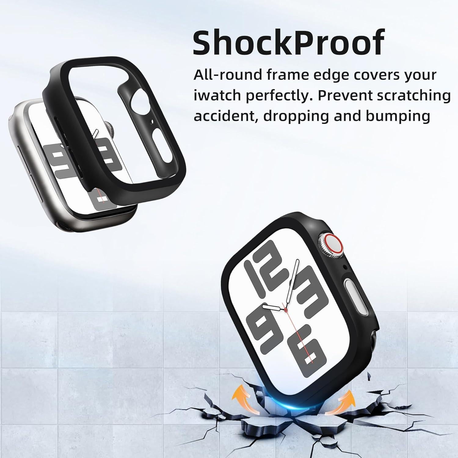 Funda Bumper GEEDOOWIN para Apple Watch 40mm - 2 Unidades, Negro
