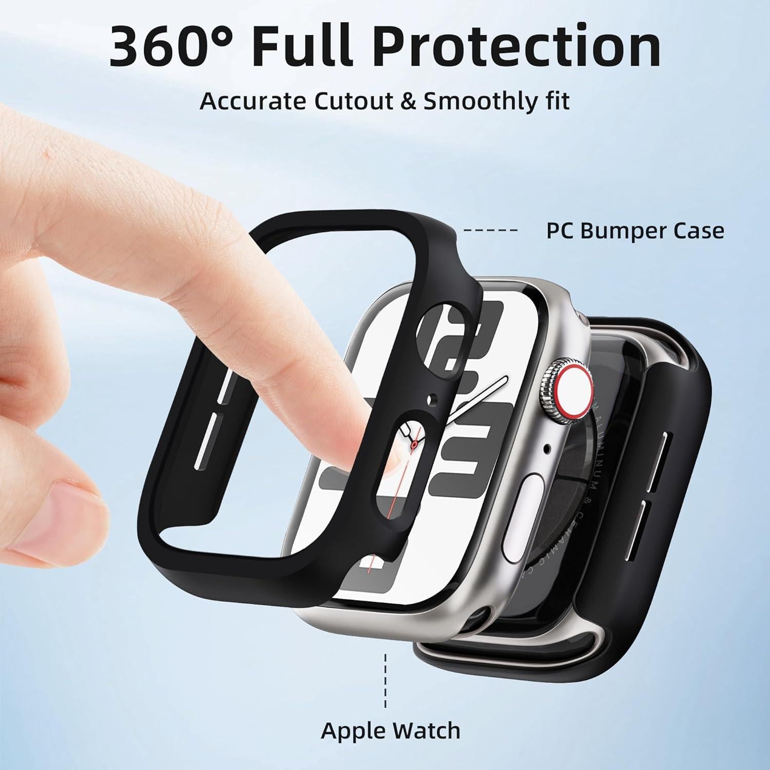 Funda Bumper GEEDOOWIN para Apple Watch 40mm - 2 Unidades, Negro
