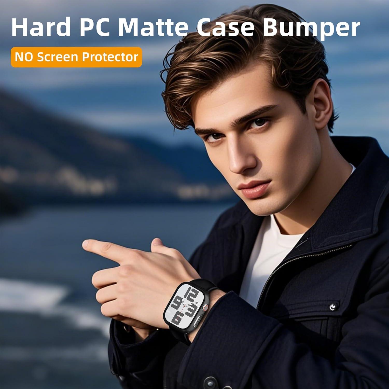 Funda Bumper GEEDOOWIN para Apple Watch 40mm - 2 Unidades, Negro