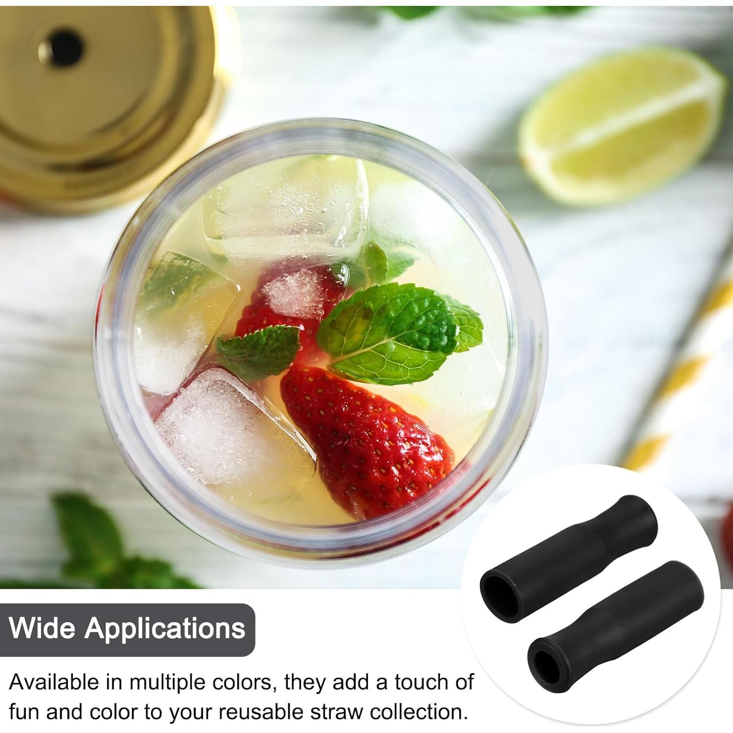 Puntas de Pajitas de Silicona Reutilizables uxcell 8 Piezas 6mm