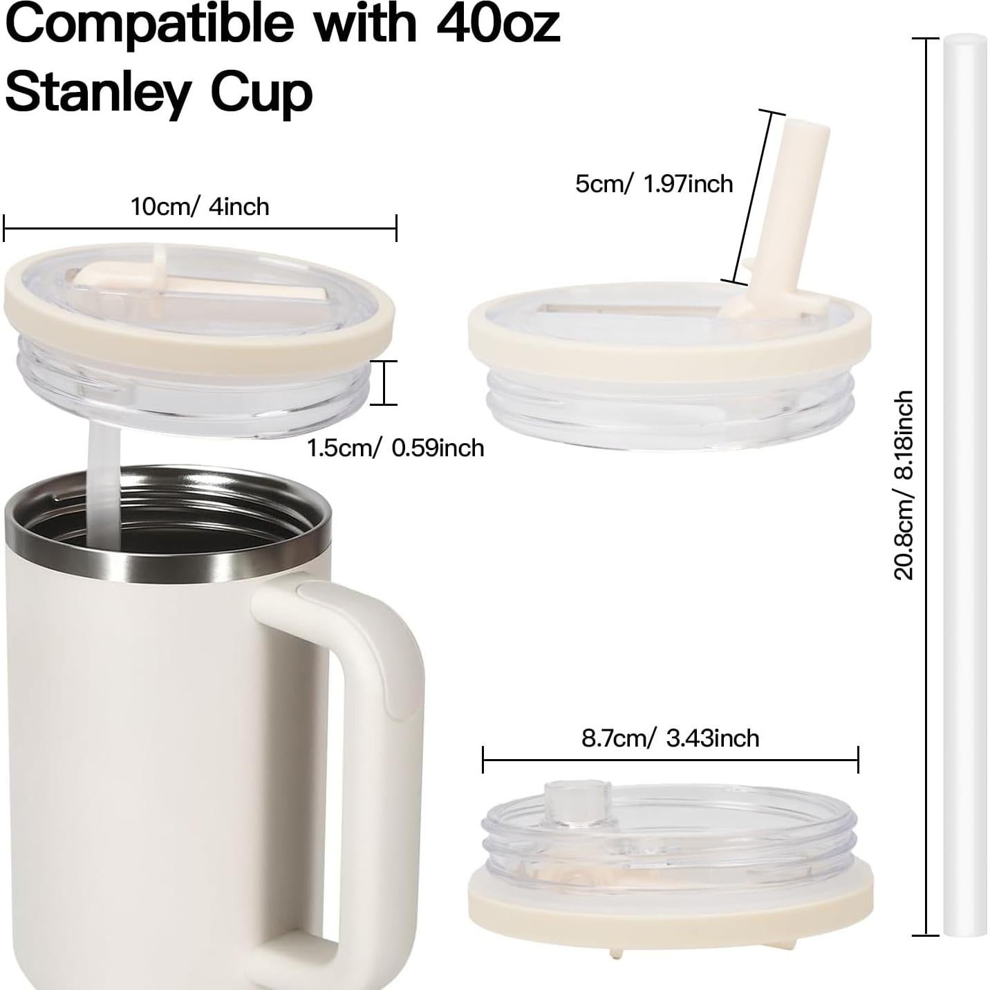 Tapa de Reemplazo InsCrea para Vaso Stanley 40 oz con Popote