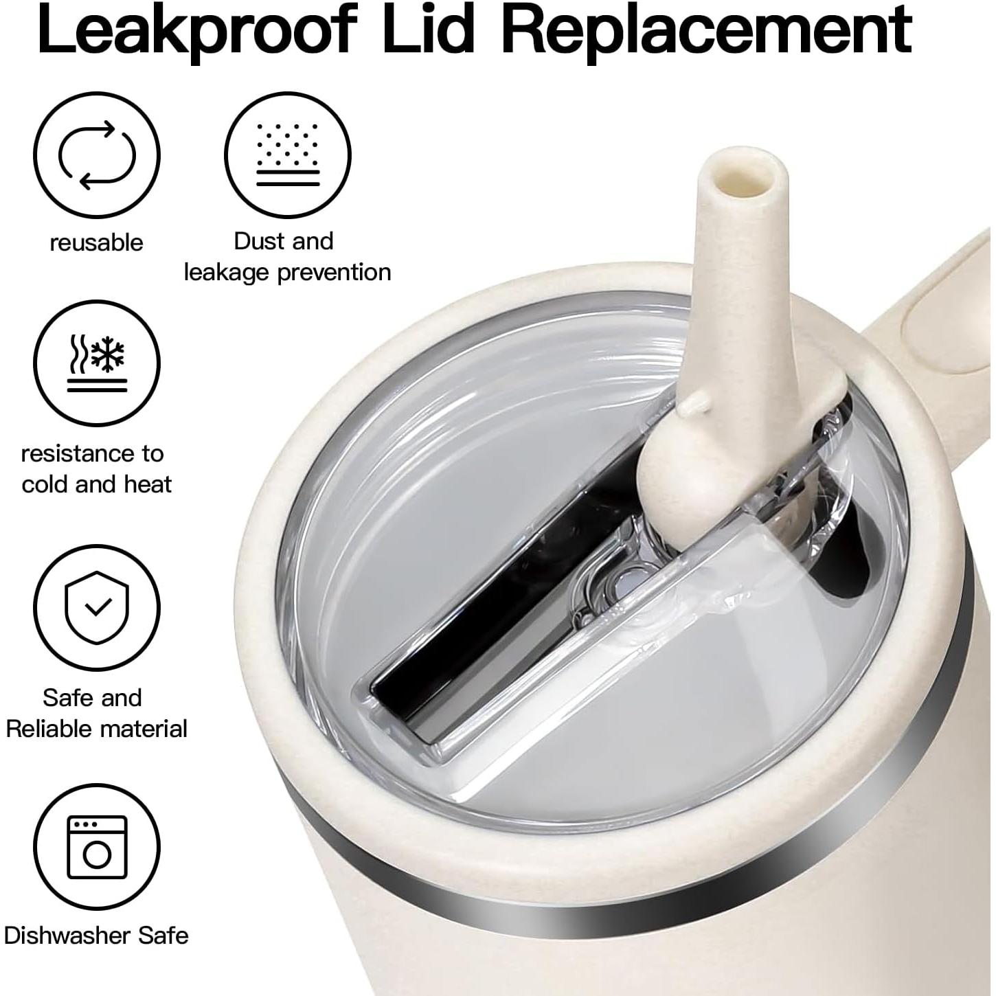 Tapa de Reemplazo InsCrea para Vaso Stanley 40 oz con Popote