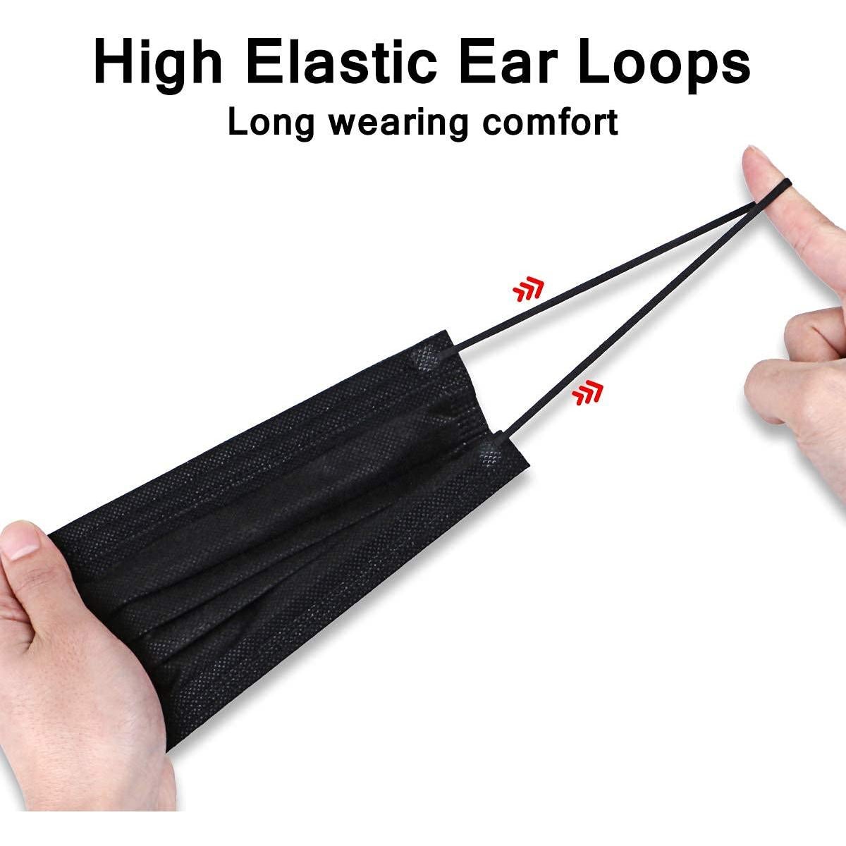 Mascarilla Desechable 4 Capas Aile Negra 50 Pcs para Adultos