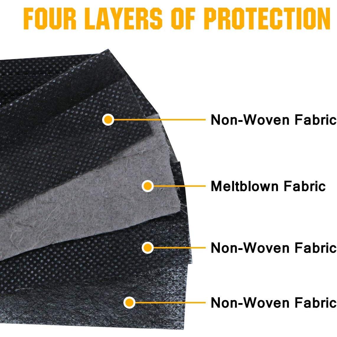 Mascarilla Desechable 4 Capas Aile Negra 50 Pcs para Adultos