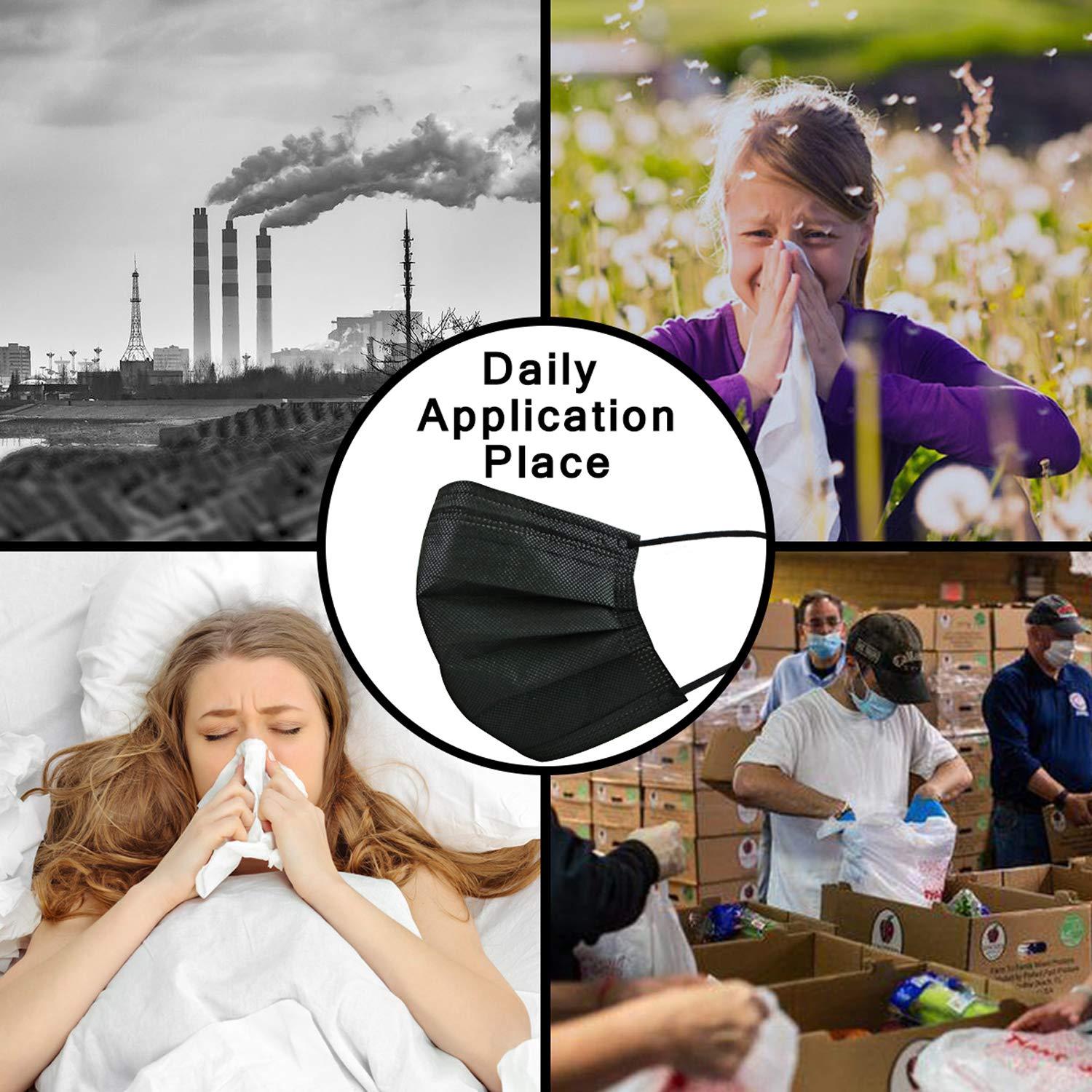 Mascarilla Desechable 4 Capas Aile Negra 50 Pcs para Adultos