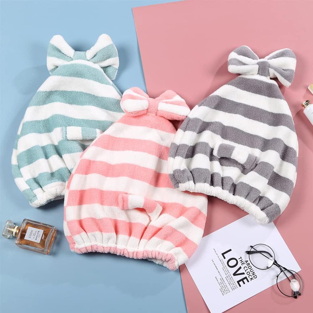 Toalla de Secado Rápido para Cabello SHxxyljh - Microfibra Gris y Rosa (2 Pzs)