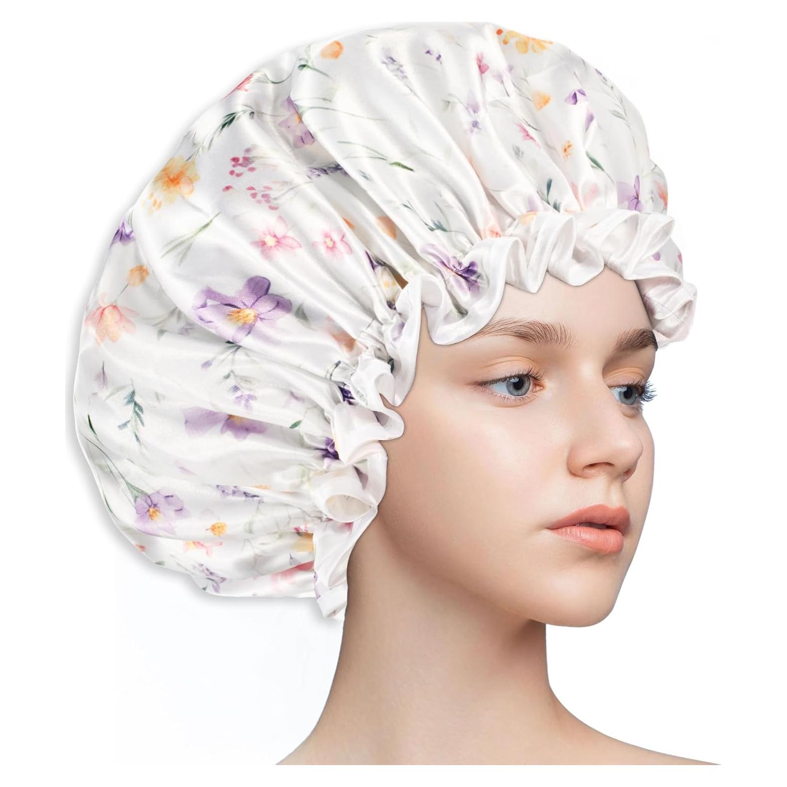 Gorro de Ducha Impermeable Auban Doble Capa para Cabello Largo