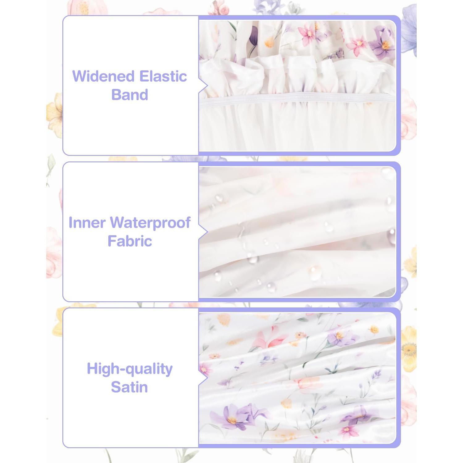 Gorro de Ducha Impermeable Auban Doble Capa para Cabello Largo