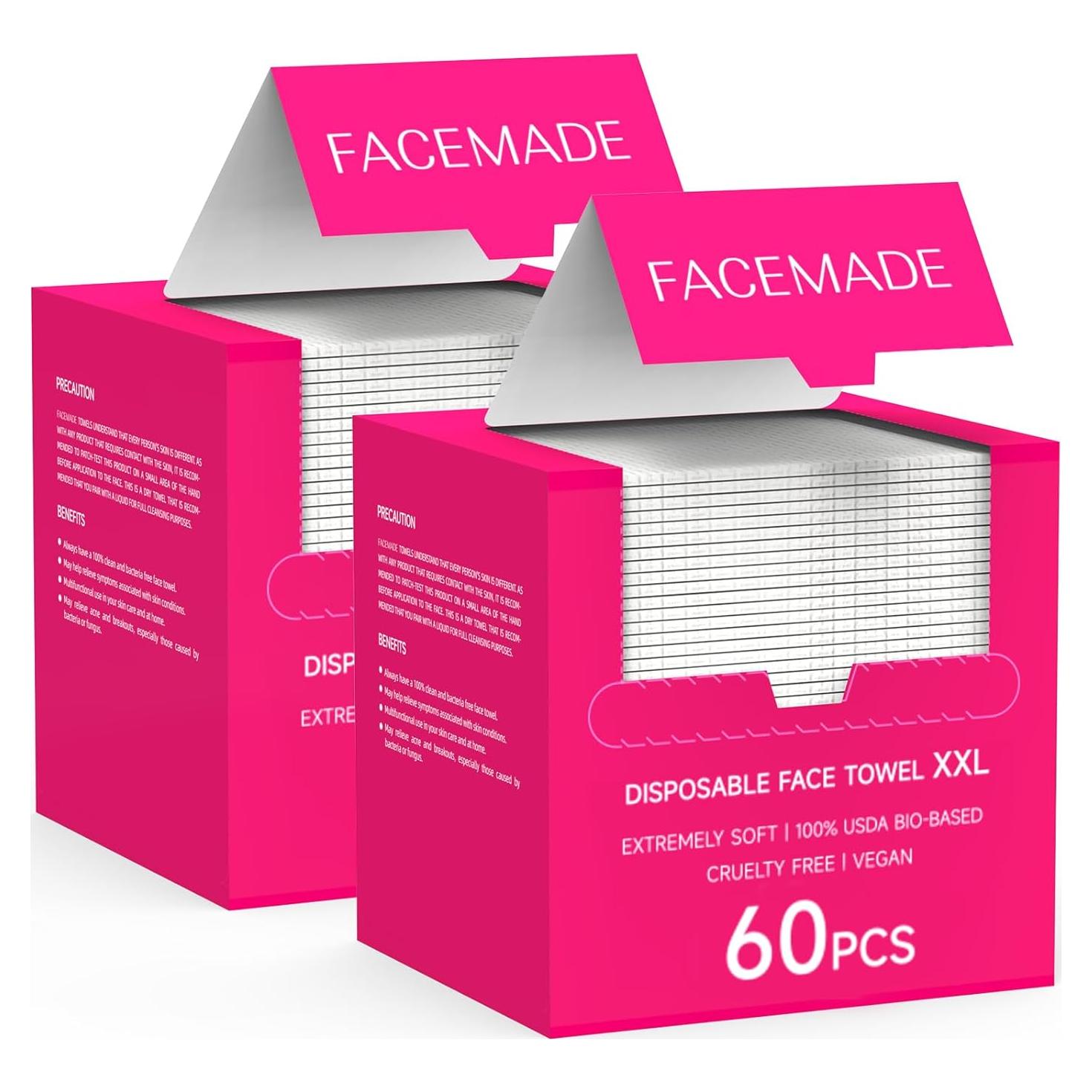 Toallas Desechables Faciales XXL 120 Unidades FACEMADE 30x30 cm
