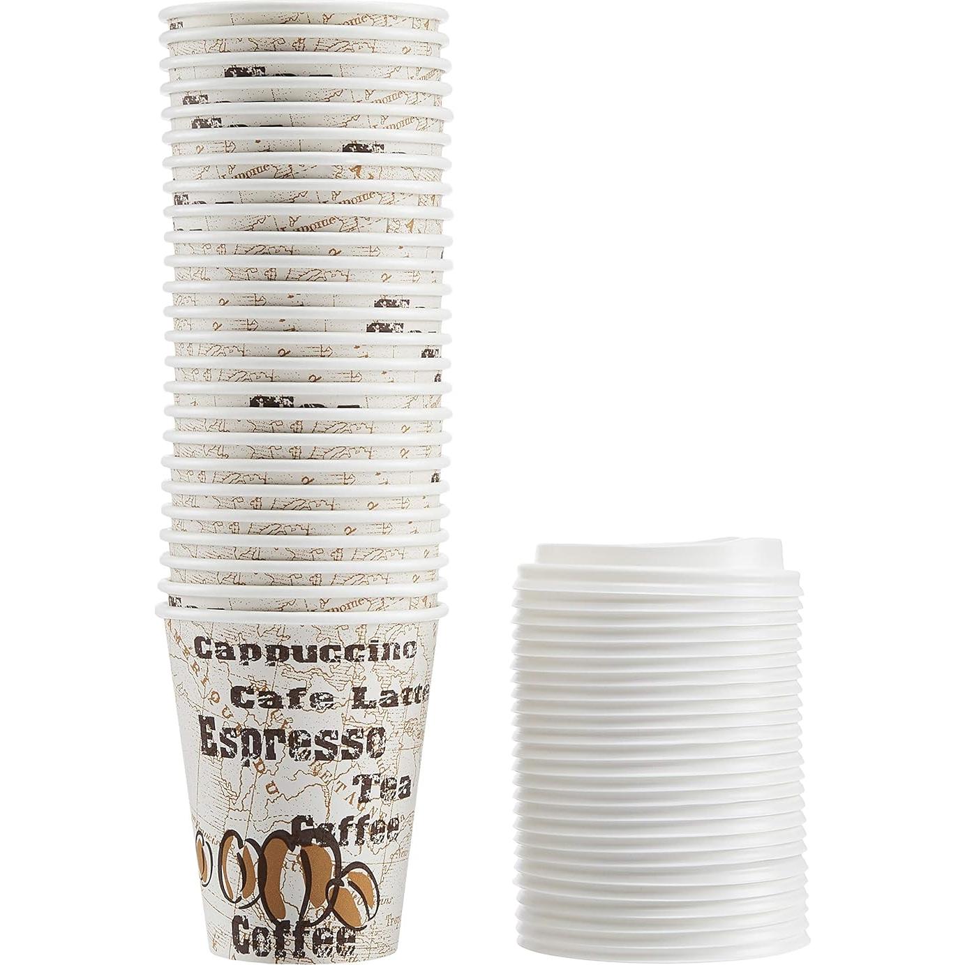 Tazas de papel desechables Amazon Basics 12 oz 100 unidades