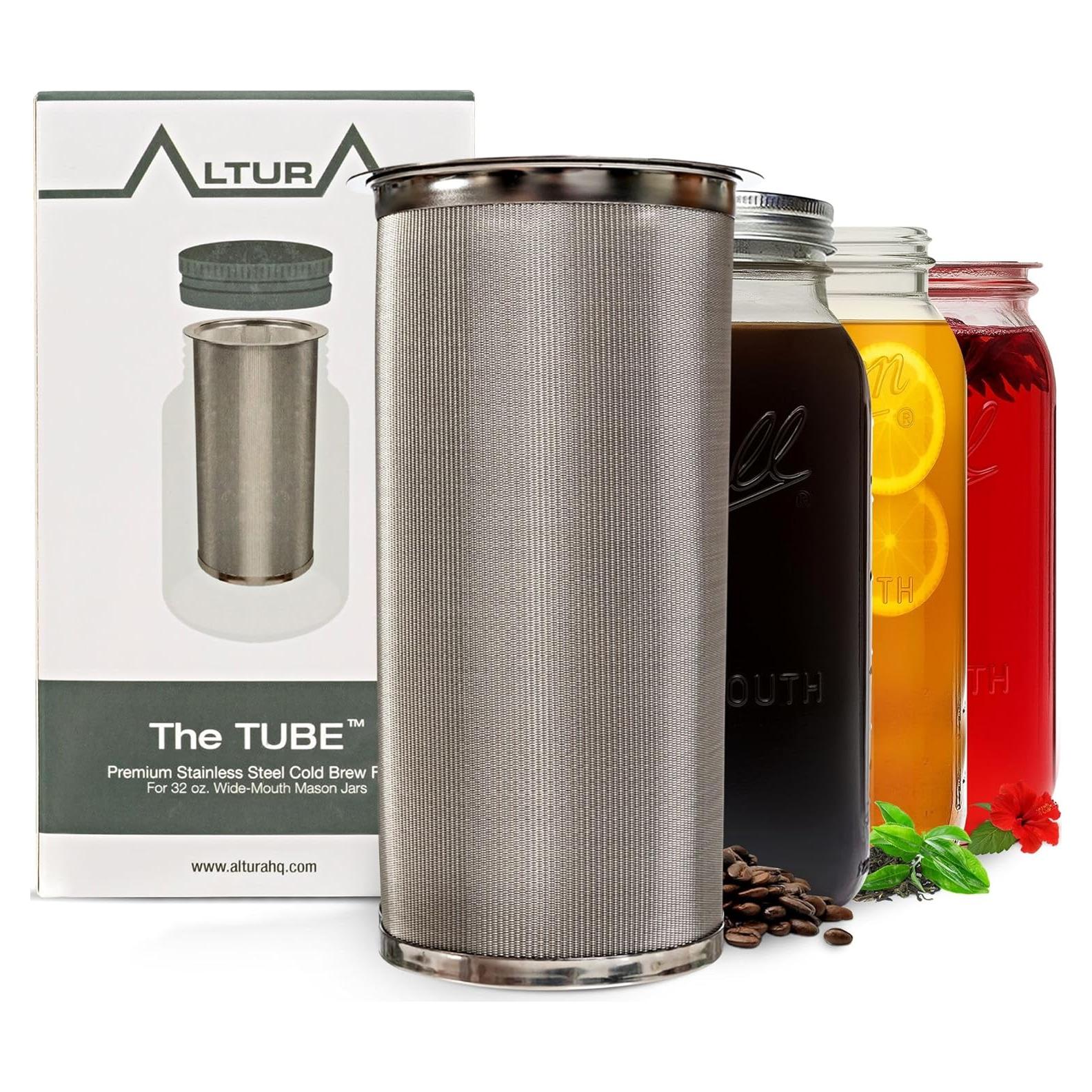 Cafetera Cold Brew Altura para Tarros Mason 0.95L - Filtro Acero