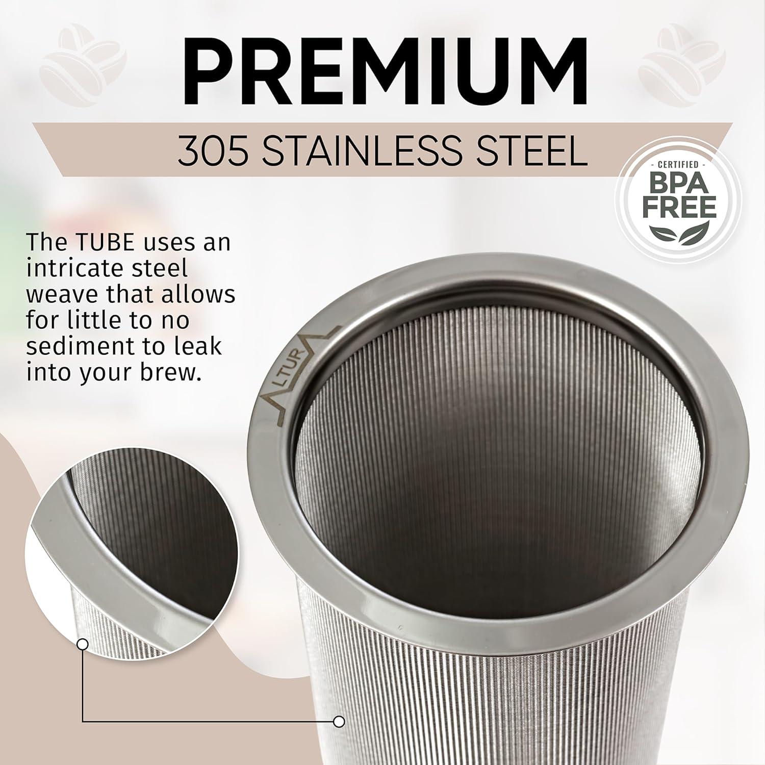 Cafetera Cold Brew Altura para Tarros Mason 0.95L - Filtro Acero